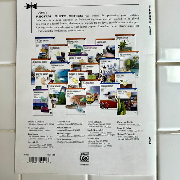 Nevada Riches Suite Late Intermediate Piano Solo Sheet Music 2006 Vandall - Picture 2 of 5